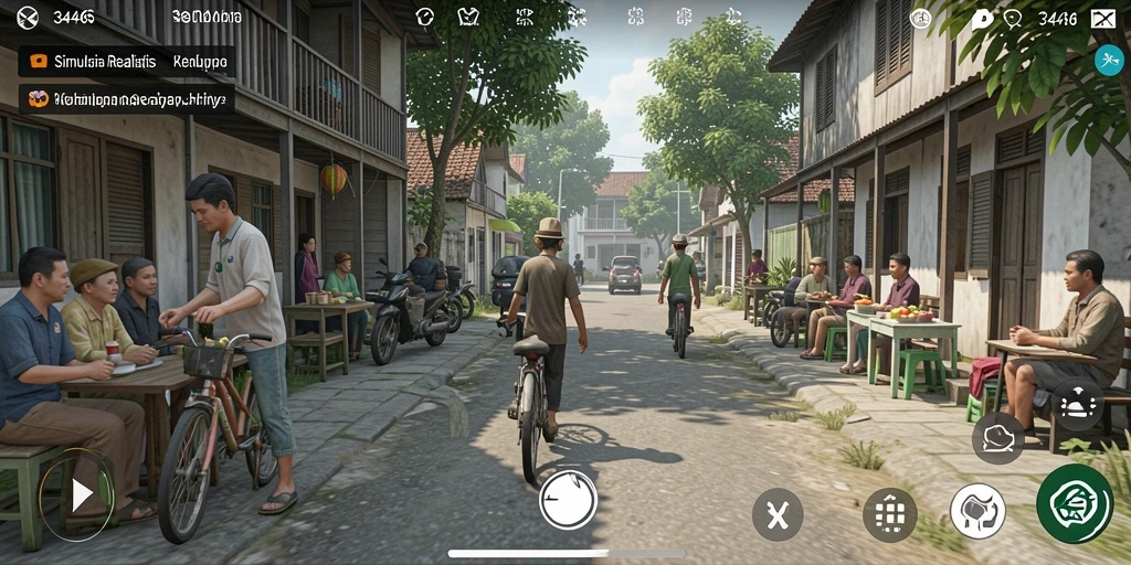Screenshot gameplay 3446 menampilkan aktivitas sehari-hari yang menarik.