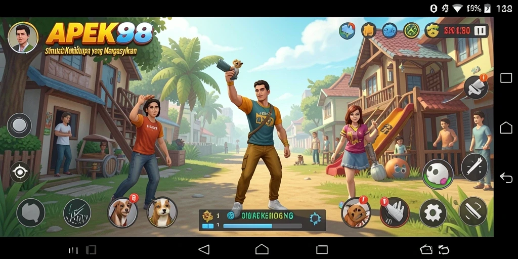 Tampilan gameplay APEK88 yang menarik dan penuh warna.