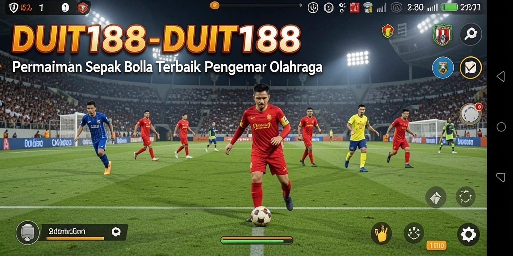 Tampilan gameplay mendebarkan dari DUIT188 yang penuh aksi sepak bola.