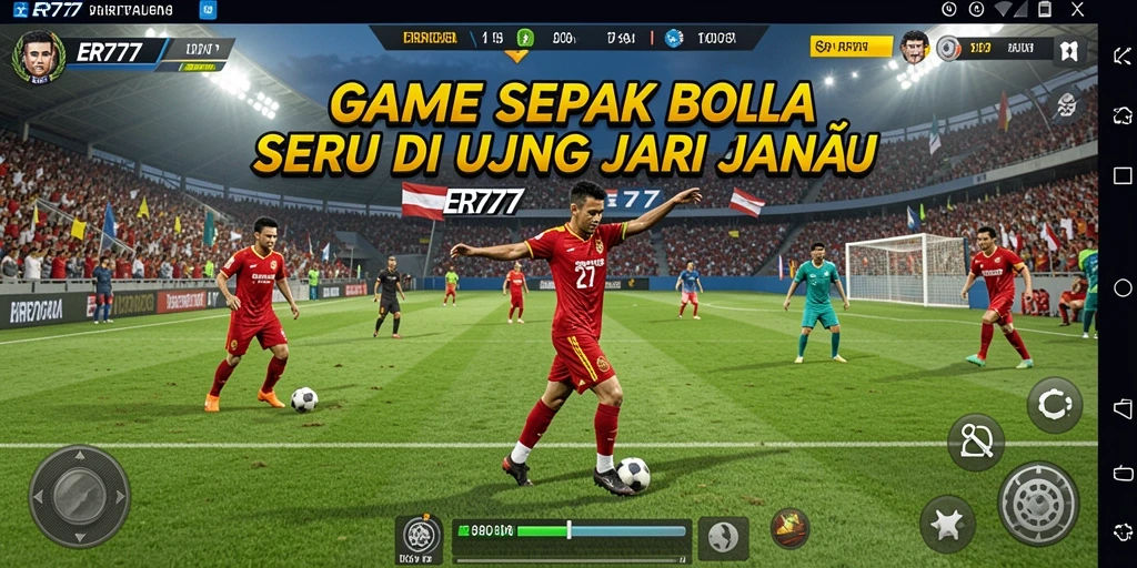 Screenshot dari gameplay ER777 yang menampilkan aksi sepak bola yang mendebarkan.