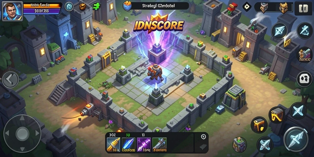 Gameplay menegangkan dalam Tower Defense IDNSCORE dengan grafis menawan.