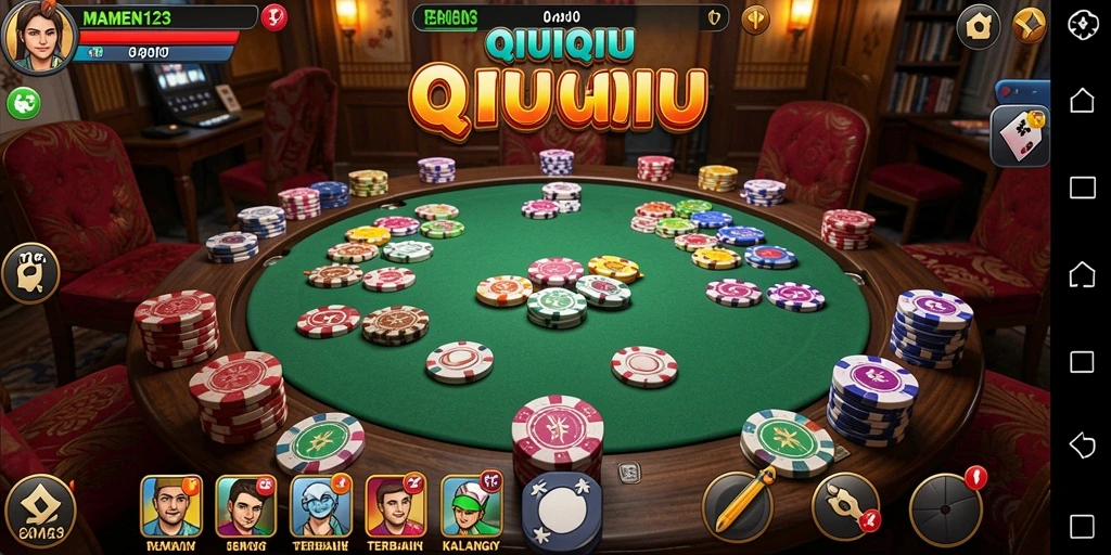 Screenshot MAMEN123 menampilkan gameplay menarik QiuQiu.
