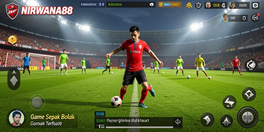 Screenshot gameplay NIRWANA88 yang menampilkan aksi seru di lapangan.