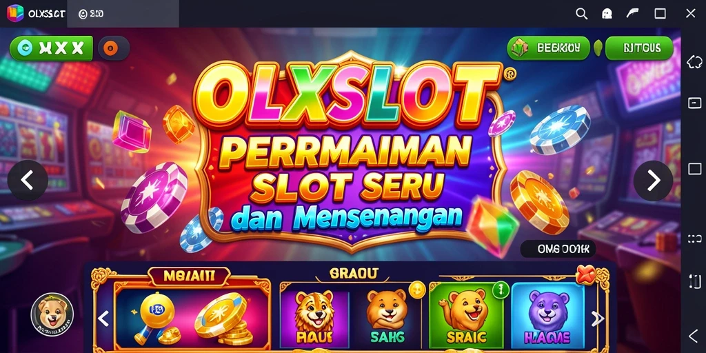 Screenshot menunjukkan gameplay seru dari OLXSLOT, menampilkan mesin slot yang memukau.
