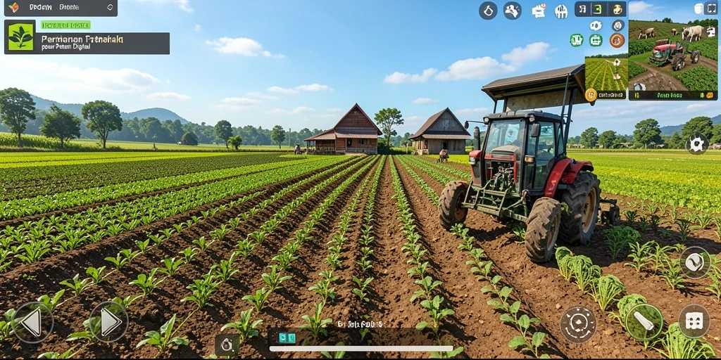 Tampilan gameplay PG11 yang menarik saat bertani di ladang virtual.