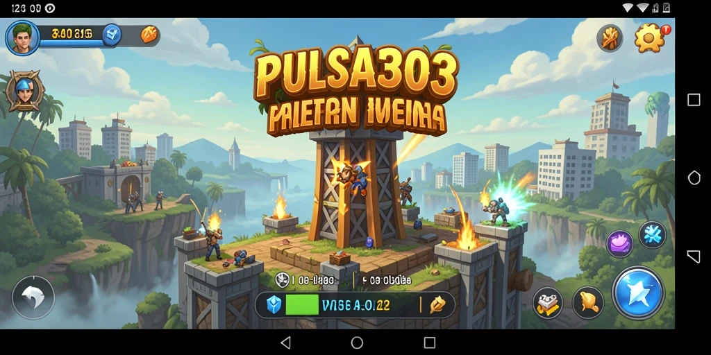 Tangkapan layar gameplay PULSA303 menampilkan aksi menara yang mendebarkan.