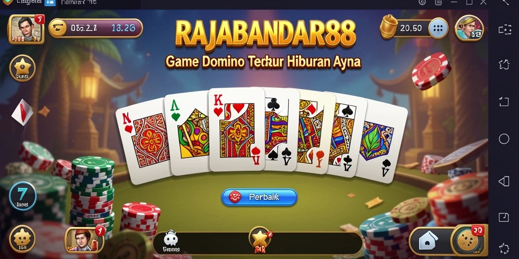 Tampilan gameplay seru di RAJABANDAR88 dengan Domino.
