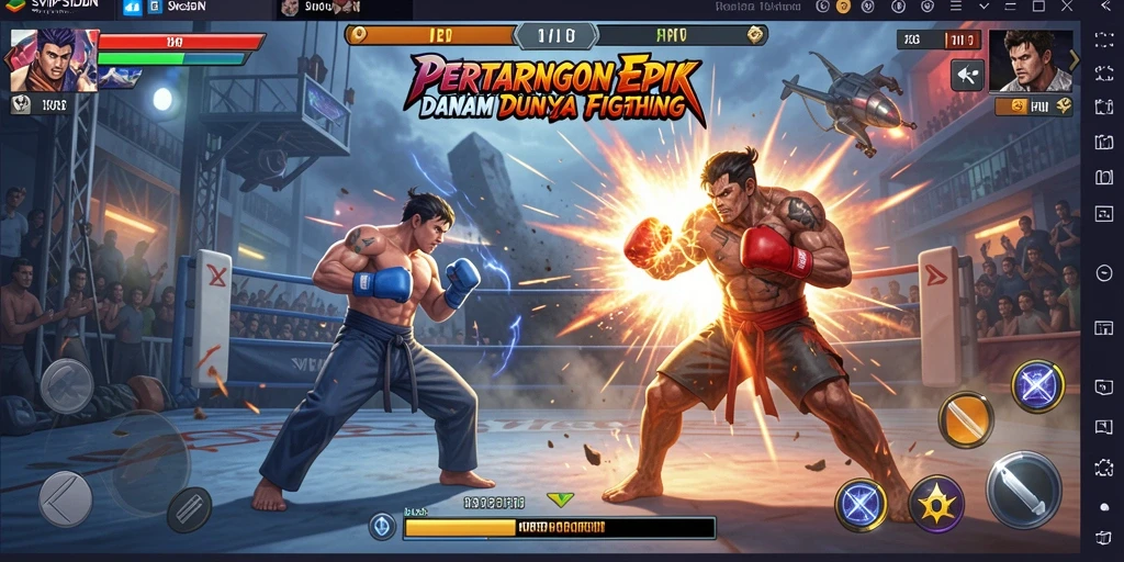 Screenshot <strong>SVIPSIDN</strong> menunjukkan pertarungan epik antara karakter-karakter kuat.