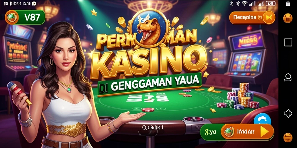 Screenshot V87 menampilkan gameplay kasino yang seru dan interaktif.
